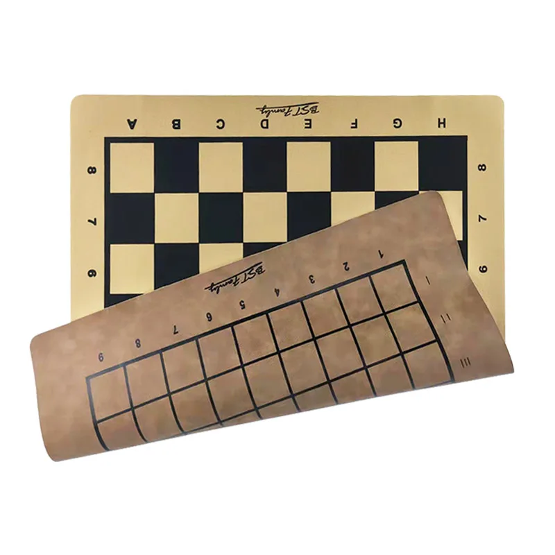 Chessboard PU Leather Chess Pieces Set Board 46*50cm Checker 45*50mm Folding Checkers or Shogi Chess Game Board