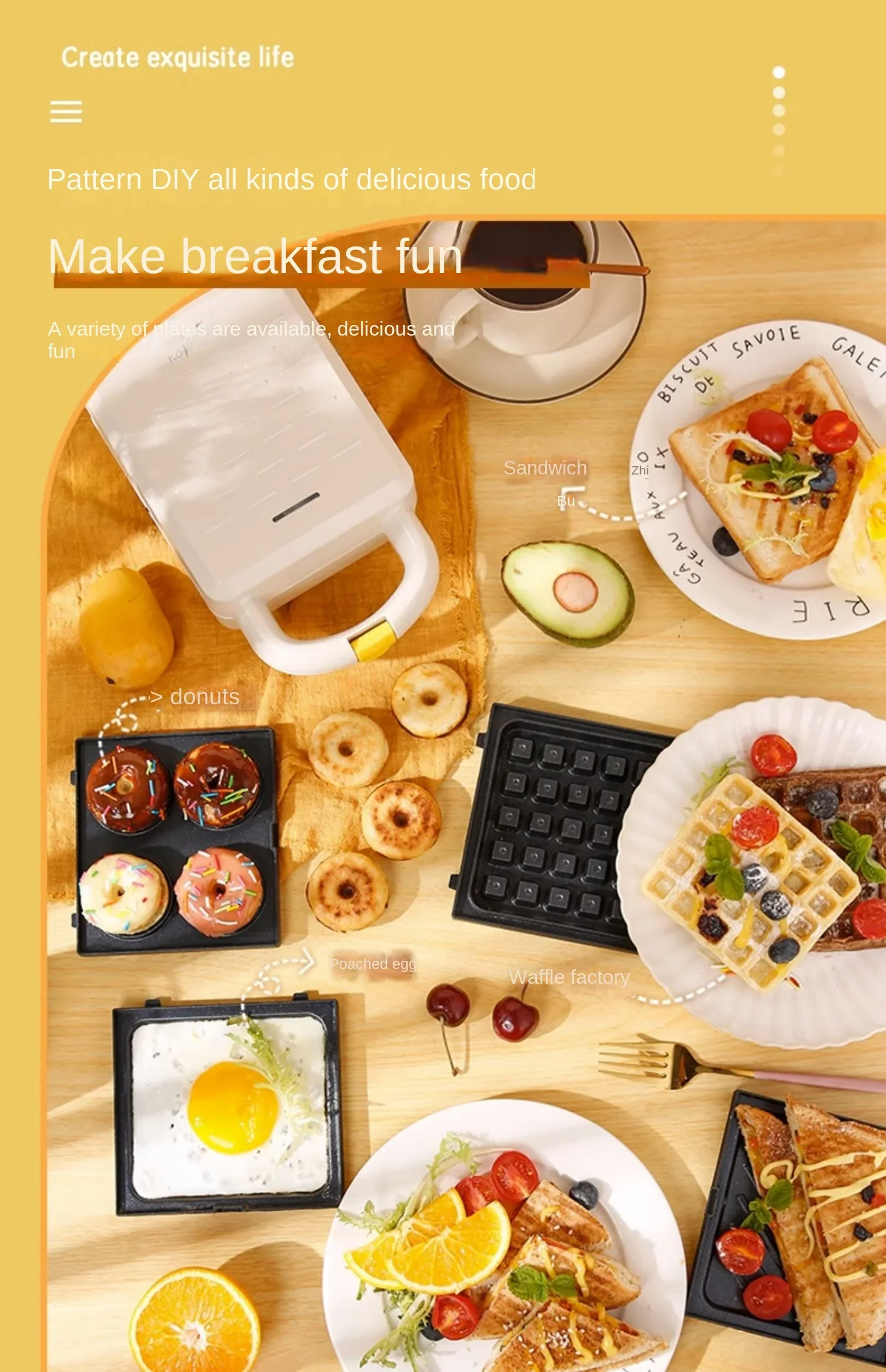 220V Compact Royalstar Sandwich Maker, Portable and Convenient for Home Use, Non-Stick Coating and Double Plates