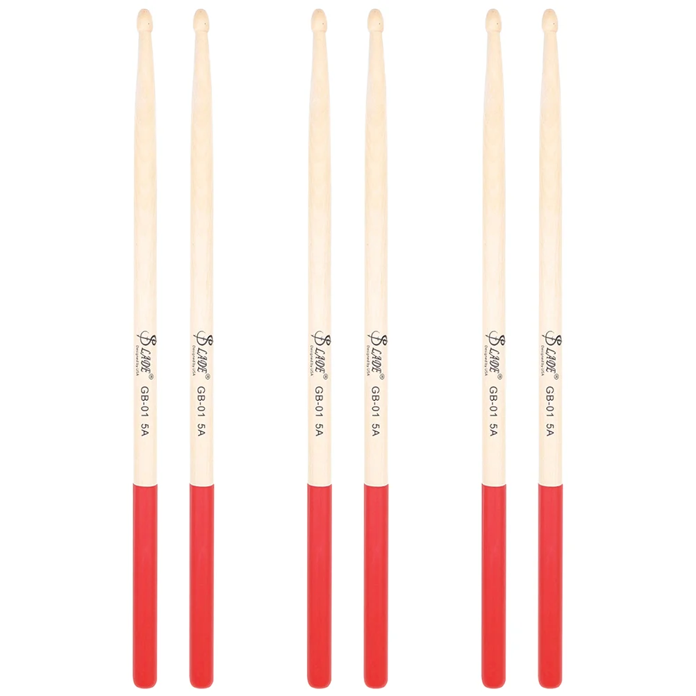

3 Pairs Maple Sticks Drum Drumming Drumstick Practice Accessories Wood Drumsticks