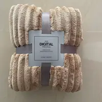 Summer Wide Clause Solid Color Cloud Mink Velvet Striped Blanket Flannel Blanket Thickened Yoga Throw Blanket Gift Thin Blanket 3