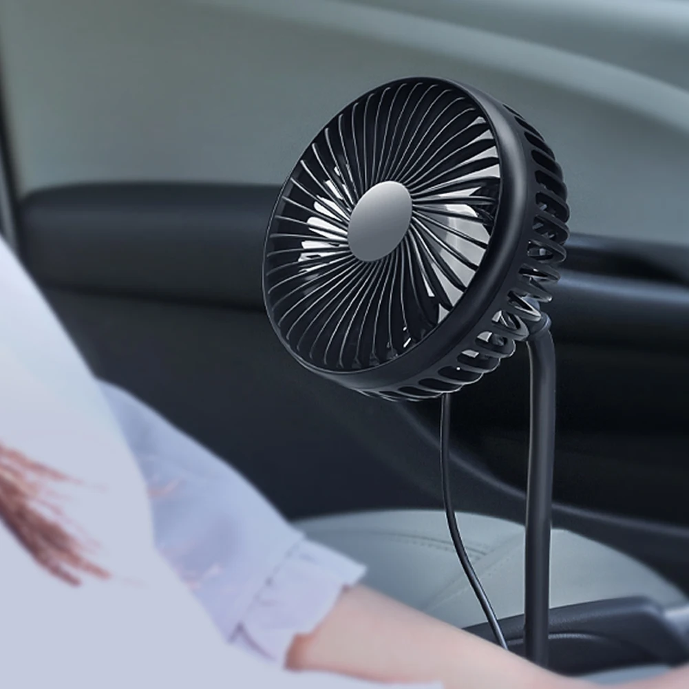USB Powerful Quiet Automobile Vehicle Fan Rotatable Portable Car Cup Holder Fan for Car Van Truck SUV RV