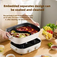 220V 6.5L Split Type 2 Flavor Hot Pot Household Electric Multi Cooker Home Electric Food Cooking Machine Hotpot 1