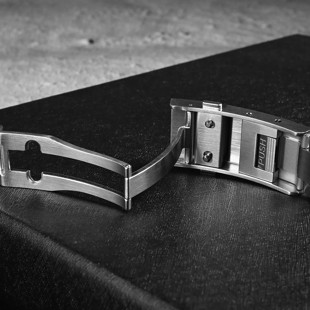 San Martin Fly Clasp Adjustable 16mm Bracelet Clasp 316L Solid Stainless Steel Polished Oyster Bracelet Specified Folding Buckle