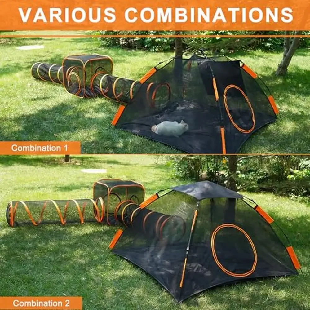 Portable Cat Playpen Outdoor Enclosure Tunnel Tent Kit