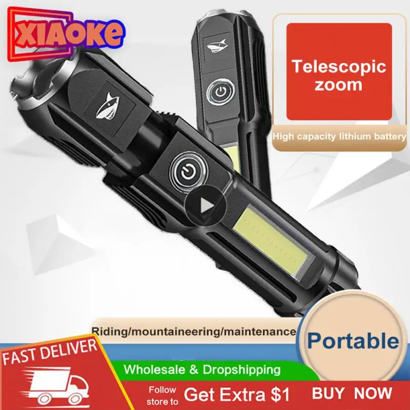 

Powerful Flashlight Lumen Tactical Flashlight Rechargeable USB 18650 Zoom Outdoor Camping Fishing Hunting Strong LED Night Light