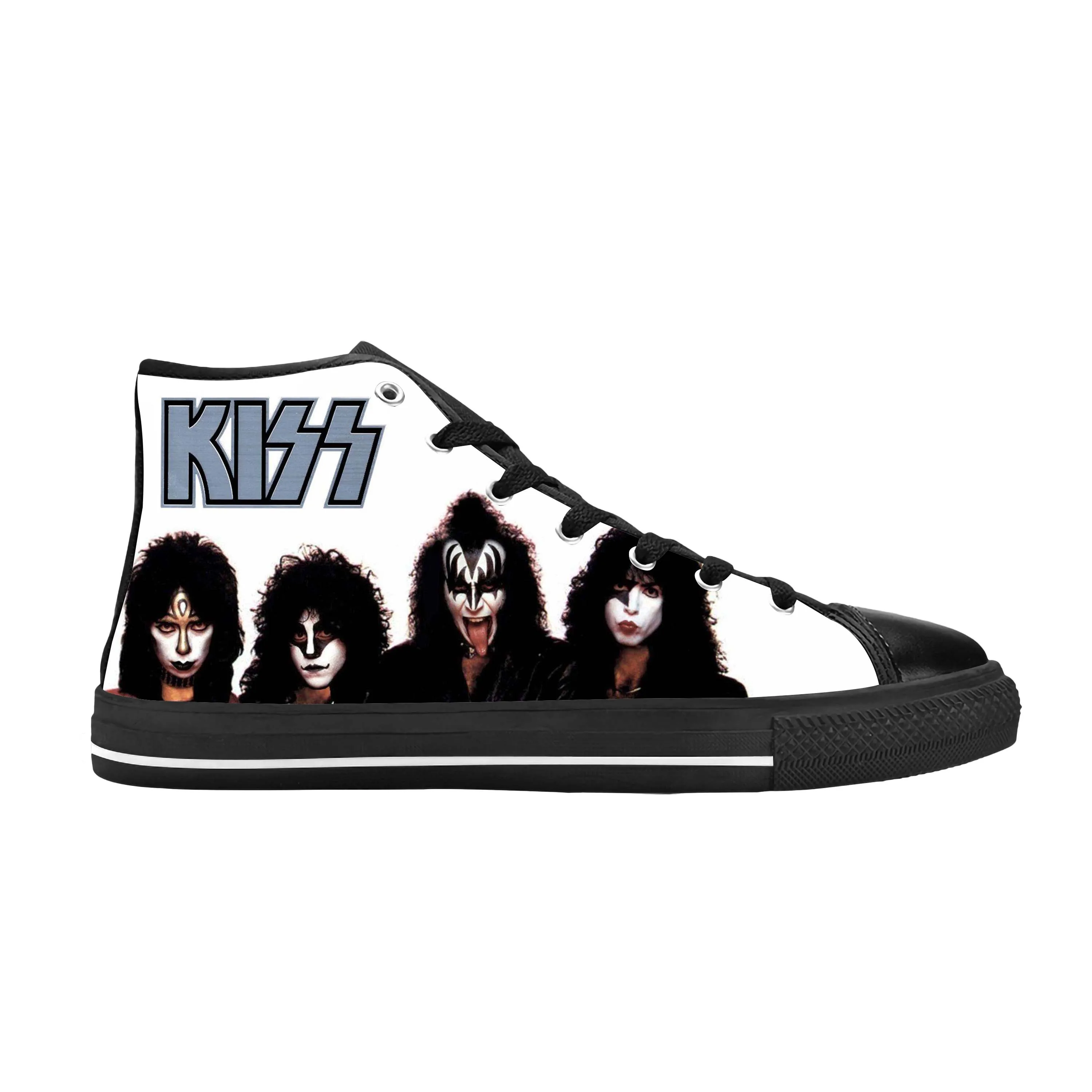 

Rock Band Heavy Metal Music Singer Guitar Kiss Casual Cloth Shoes High Top Comfortable Breathable 3D Print Men Women Sneakers