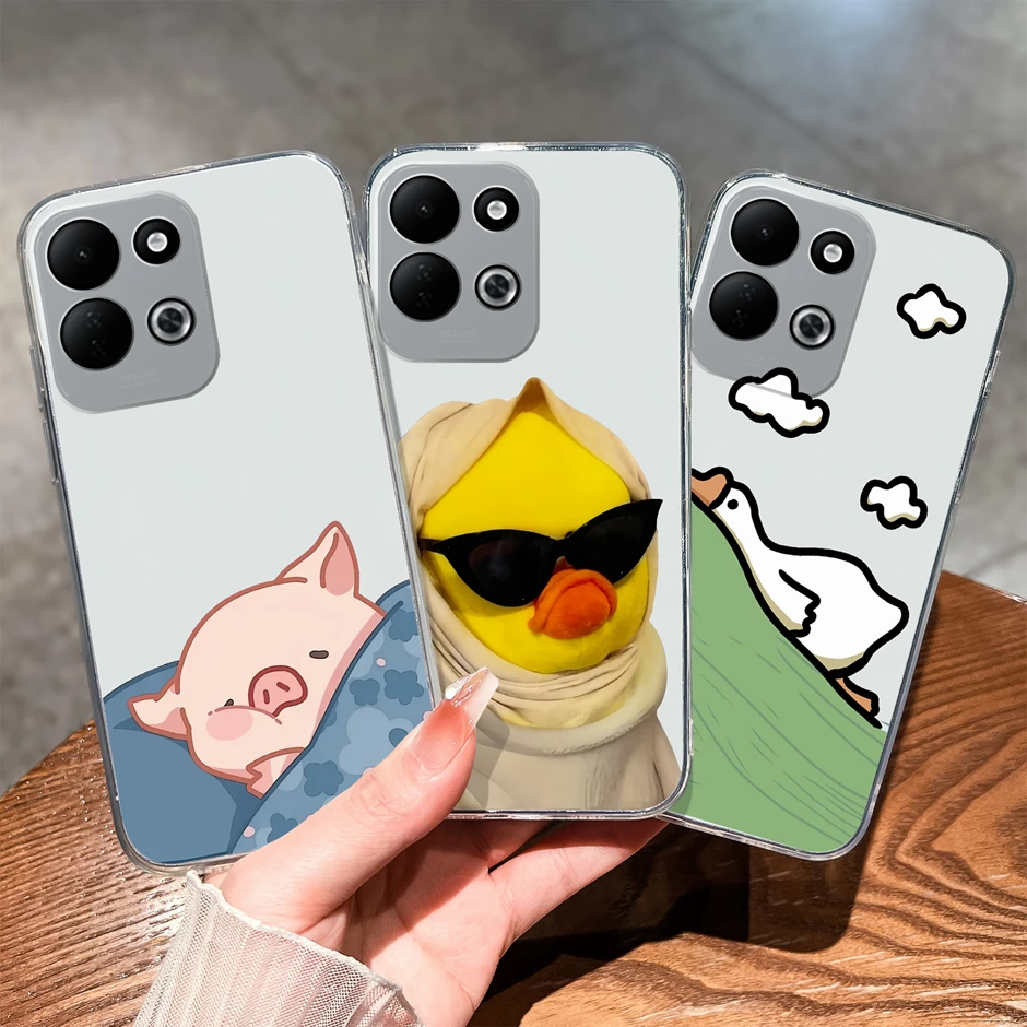 Yellow Duck Bear Durable Anti-Fall Silicone Transparent Bumper Case - New Style Simple Design