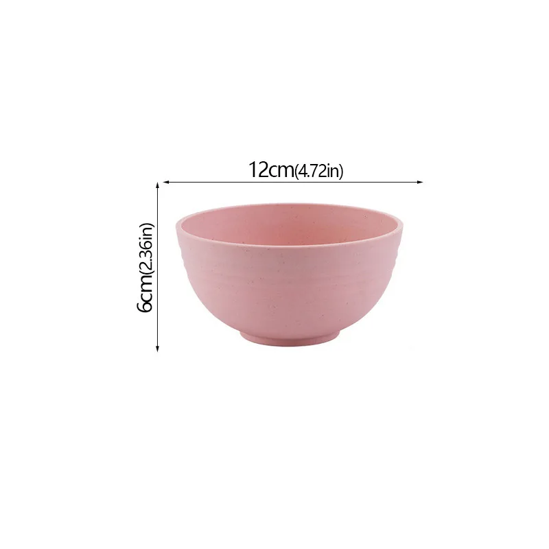 Eco-Friendly Unbreakable Wheat Straw Bowl Set - Cartoon Design Snack & Breakfast Dishes