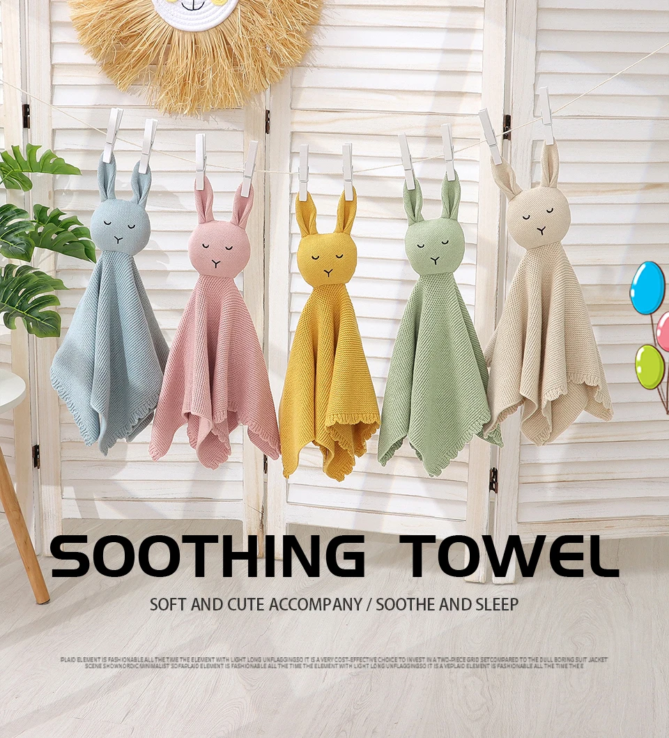 Description Picture 2 of itemComforter Baby Security Blankets Knit Newborn Boys Girls Cartoon Sleep Soothe Appease Towel Bibs Soft Toddler Unisex Accessories