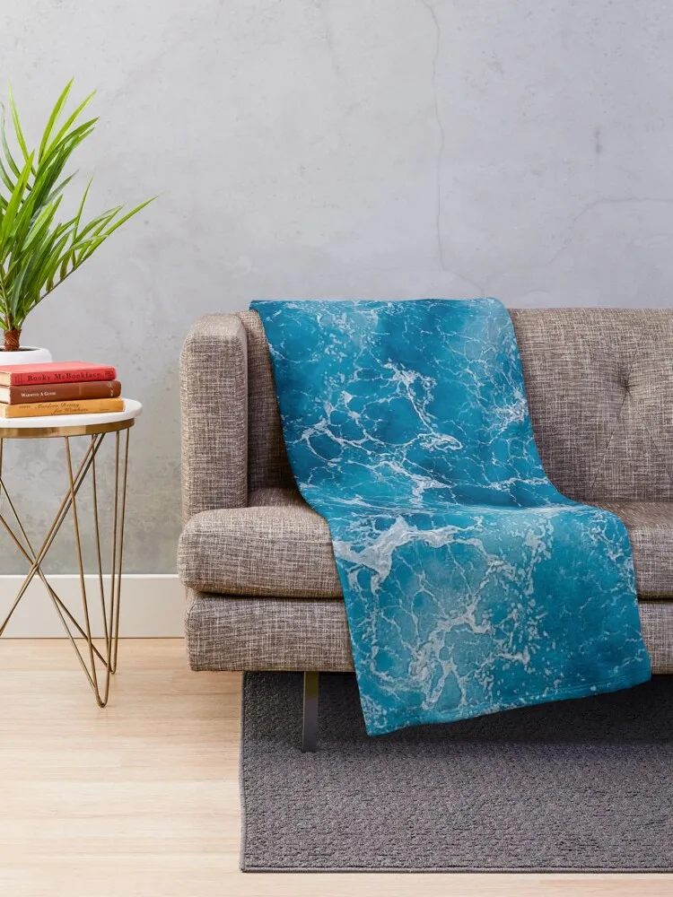 Ocean storm blue waves Throw Blanket For Sofa Thin Custom Blanket Blankets Sofas Of Decoration Summer Blanket