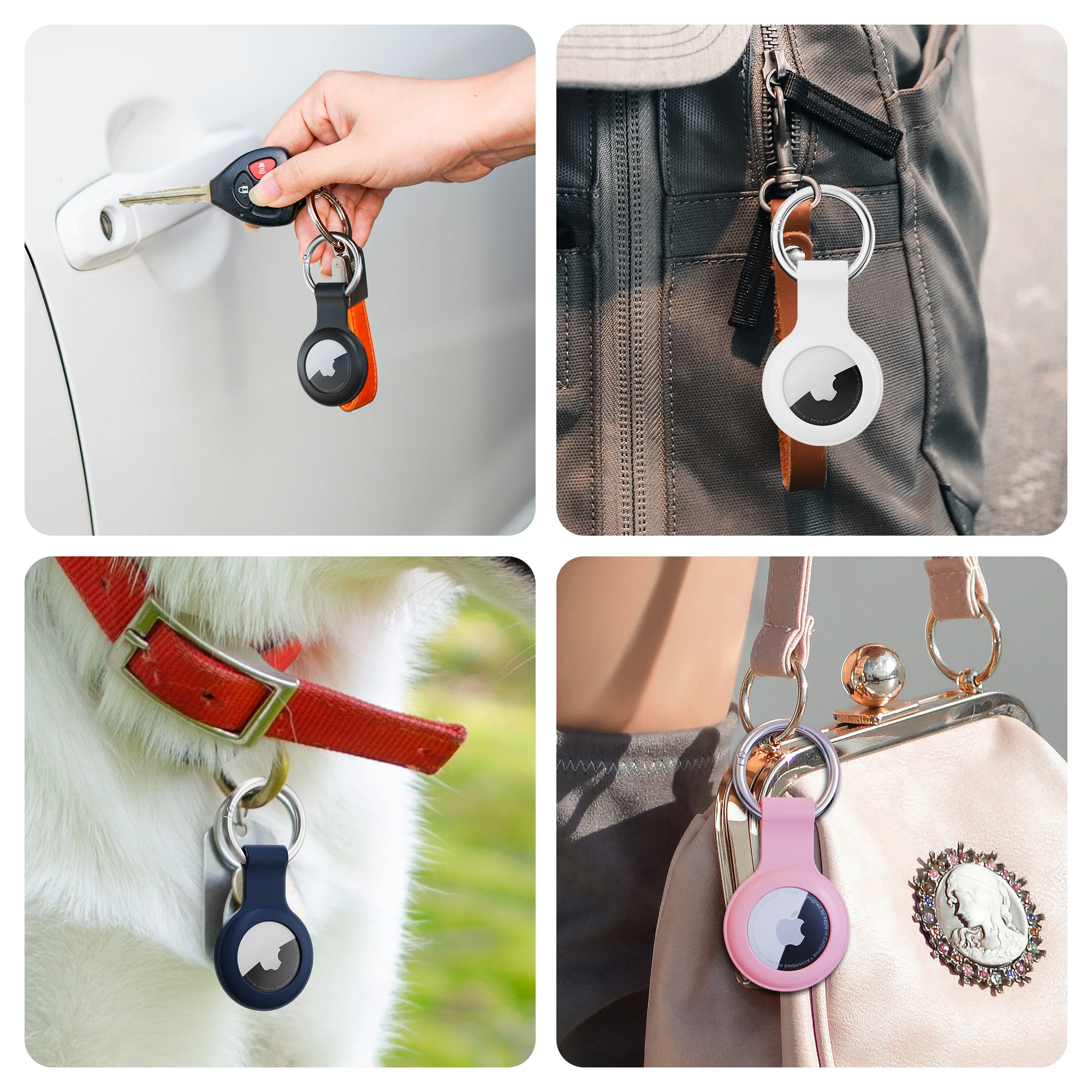 Silicone Airtag Protetor Case Apple Keychain Titular Gps Tracker Chaves de Bagagem Acessórios Pack - Image 5