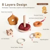 Montessori Stacking Wooden Tower Baby Stacking Puzzle Toys Safety and Environmental Protection Colored Children's Block Toys 2