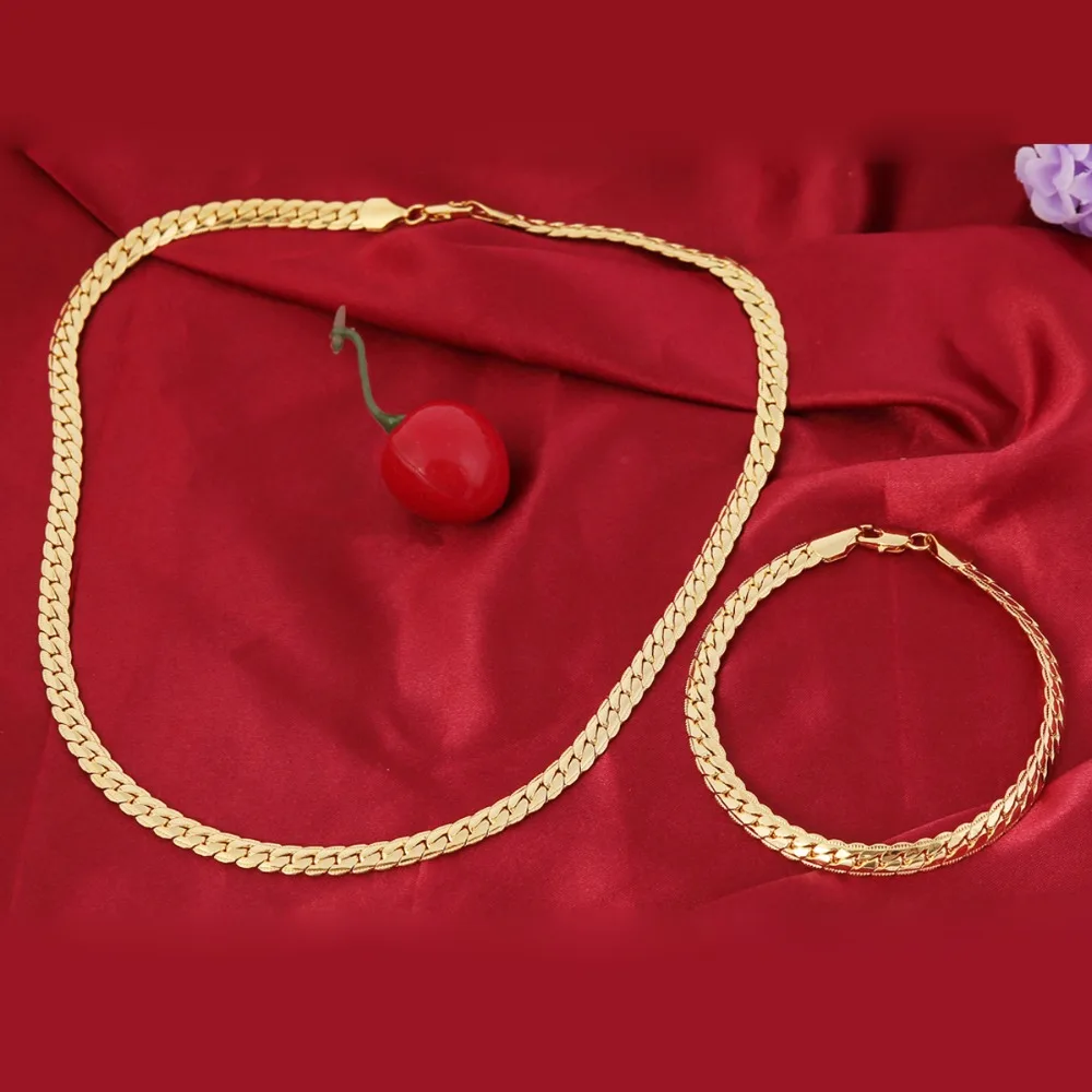 Elegant 18K Gold-Plated Sterling Silver Chain Jewelry Set