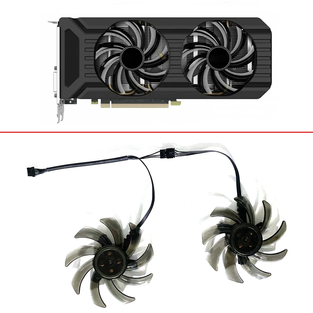 Nuovo 2 Pz 85Mm 4Pin Muslimyx1080 Gtx1070 Gtx1060 Gpu Ventola Per Palit Gtx 1070 Ti 1070 1060 1080 Gtx1060 Doppia Scheda Grafica Ventole