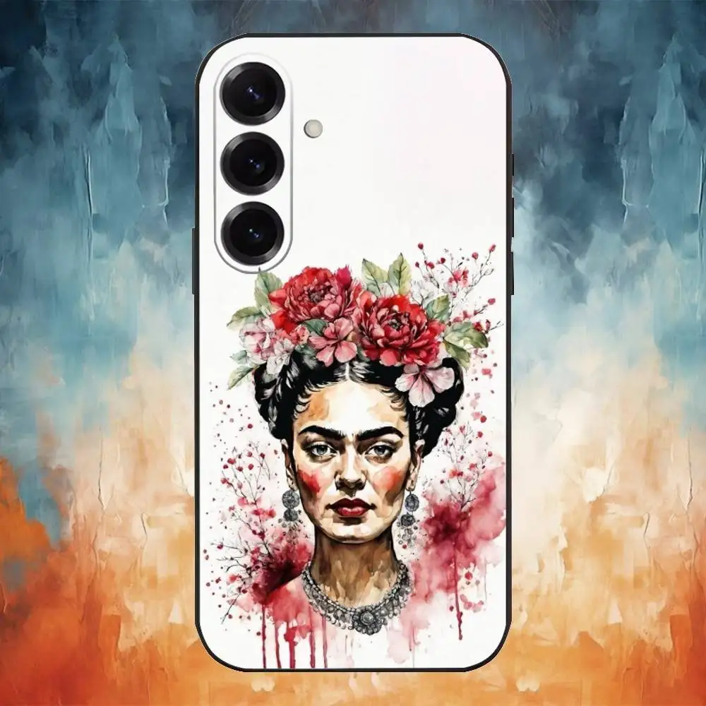 Frida Kahlo Art-Inspired Soft Black Phone Case