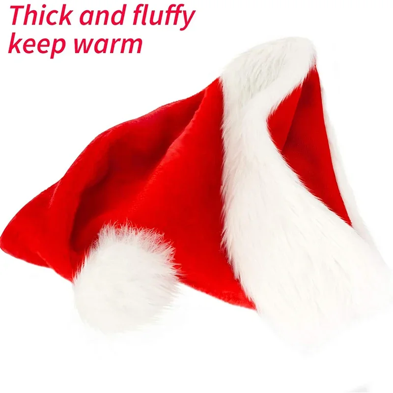 Unisex Velvet Christmas Hat Thickening Suitable for Christmas New Year Party Supplies Adult Child