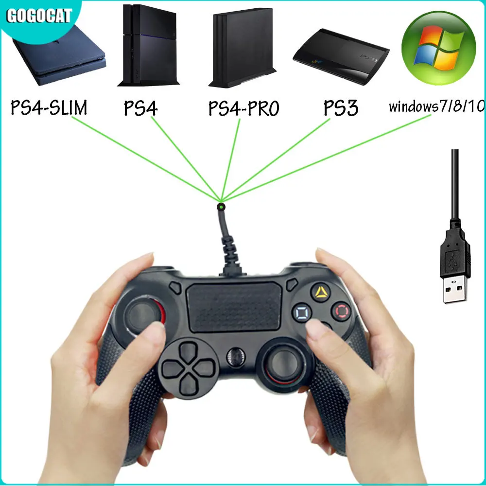 Game Pad Wired Controller Usb Gamepad Multiple Joystick Vibration Handle Video Console For Iphone Ipad For Ps4 Ps3 Pro Slim Pc Gamepads Aliexpress