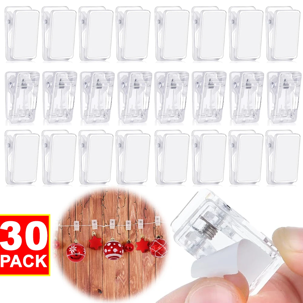 Stickers Autoadhesivos Para Fotos 50 Clips Adhesivos Transparentes - Mini Ganchos Para Fotos Y Notas En Paredes (1.2x2.5cm) Tapiz Decorativo Pared