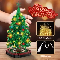 377PCS Christmas Tree Building Blocks Set, DIY Model Assembly Toy for Kids, Holiday Gift, Home Décor & Desk Ornament Decorations 1