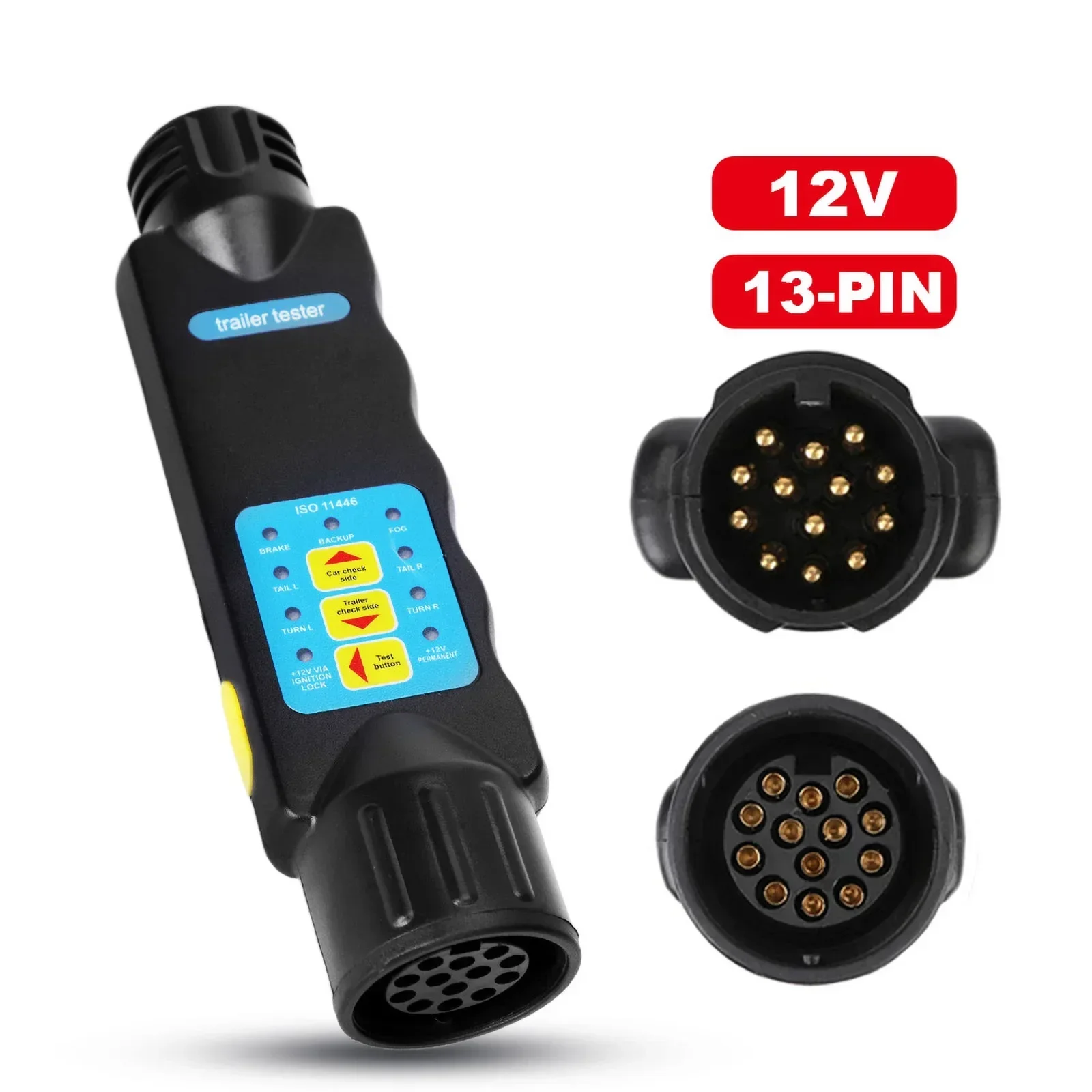 12V Car Diagnostic Tool with 13 Pin Socket Tester for Truck Caravan