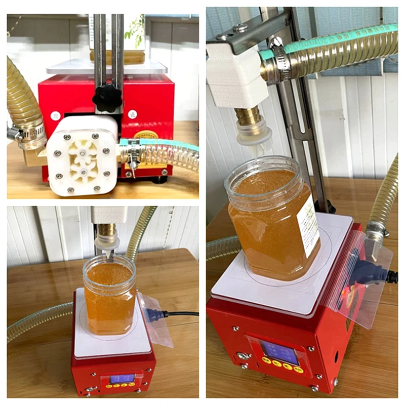 

2022 New Model Electric Paste Honey Filling Machine Gear Pump Driving Input Honey Fill Honey Automatically 3KG Max Filling Scale