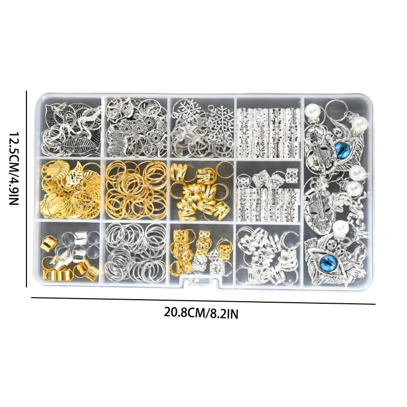 239 pieces braided hair accessories, diy cuff headpiece, long locks accessories, hair braid jewelry, bead weaving