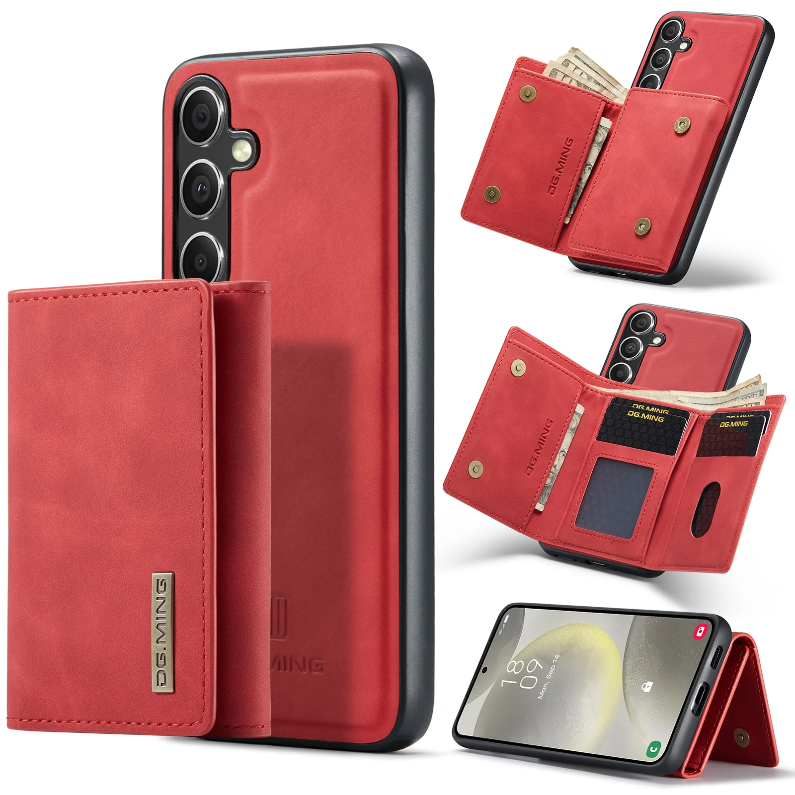 Premium Detachable Leather Magnetic Wallet Case by DG.MING