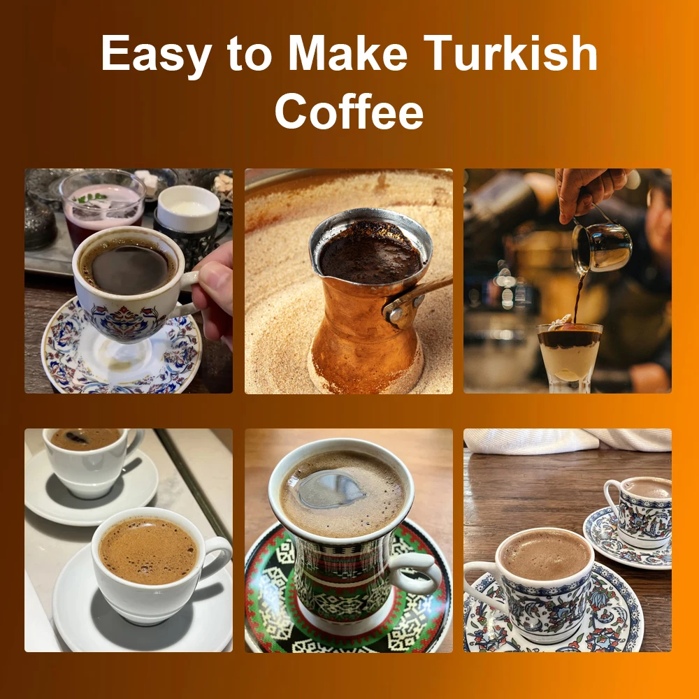 Turkish Coffee Maker Coffee Machine Anti-Overflow 250ml Heating Pot Touch Screen 95&deg;C Bottom Heating Auto Power Off 550W