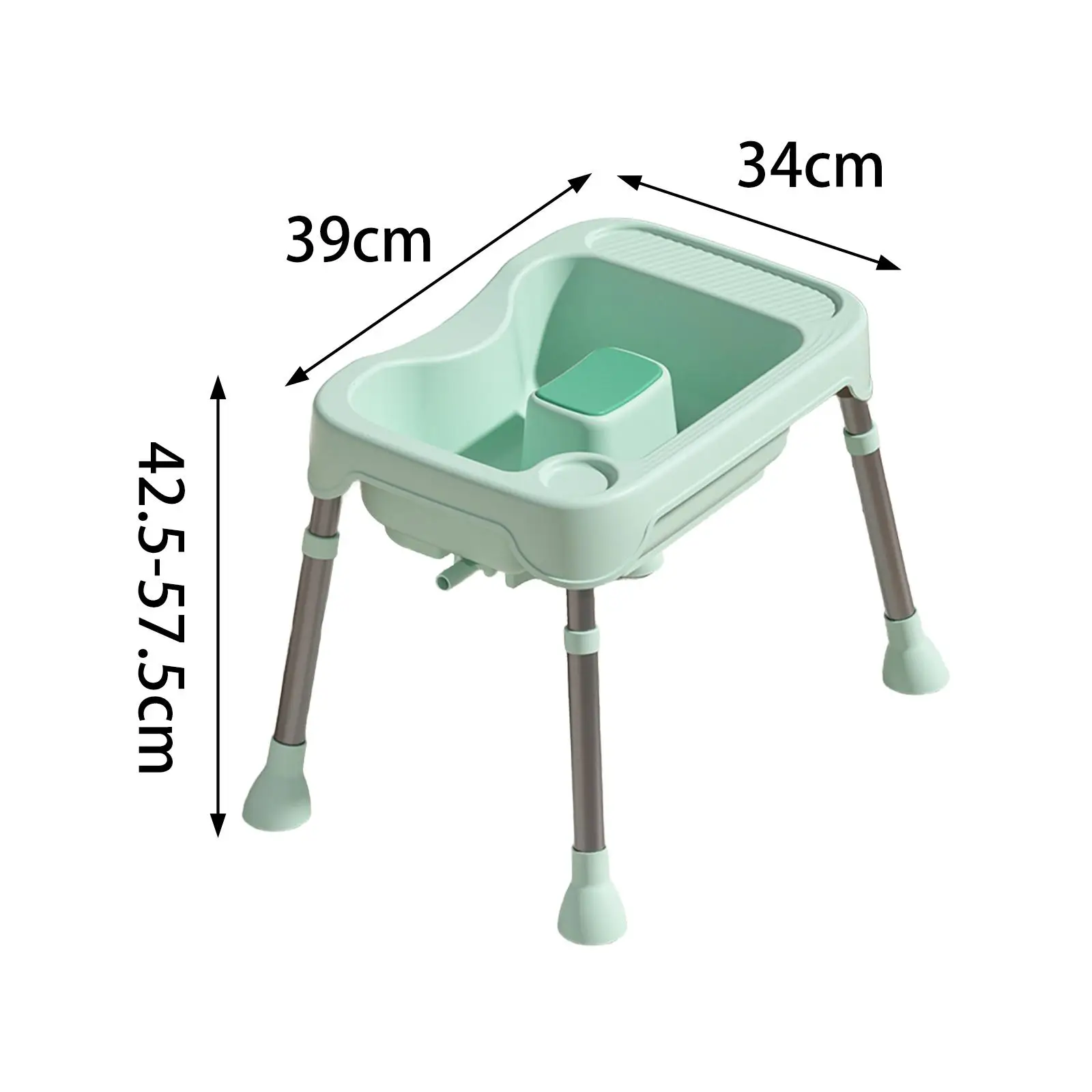 Elderly Hair Washing Basin Shampoo Bowl Height Adjustable Portable Rinse Basin Shampoo for Salon Home Men Disabled