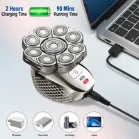 4D Head Shavers for Bald Men, Upgraded 9 Floating Heads 6-in-1 Rechargeable Waterproof Wet Dry Bald Head Shavers for Men 5