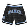 Custom Black Light Blue-Pink Authentic Throwback Basketball Shorts  3D All Over Printed Men's Shorts Quick Drying Beach Shorts 3