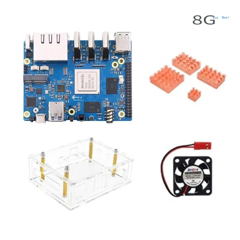 

Acrylic Case MotherboardKit for Orange 5 Cooling Fan with Heatsink Pads