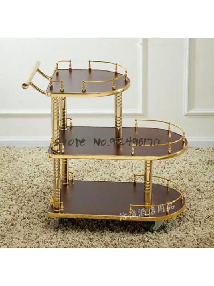 Restaurant double trolley mobile food delivery car hotel commercial tea water car dessert 4s shop dessert cake