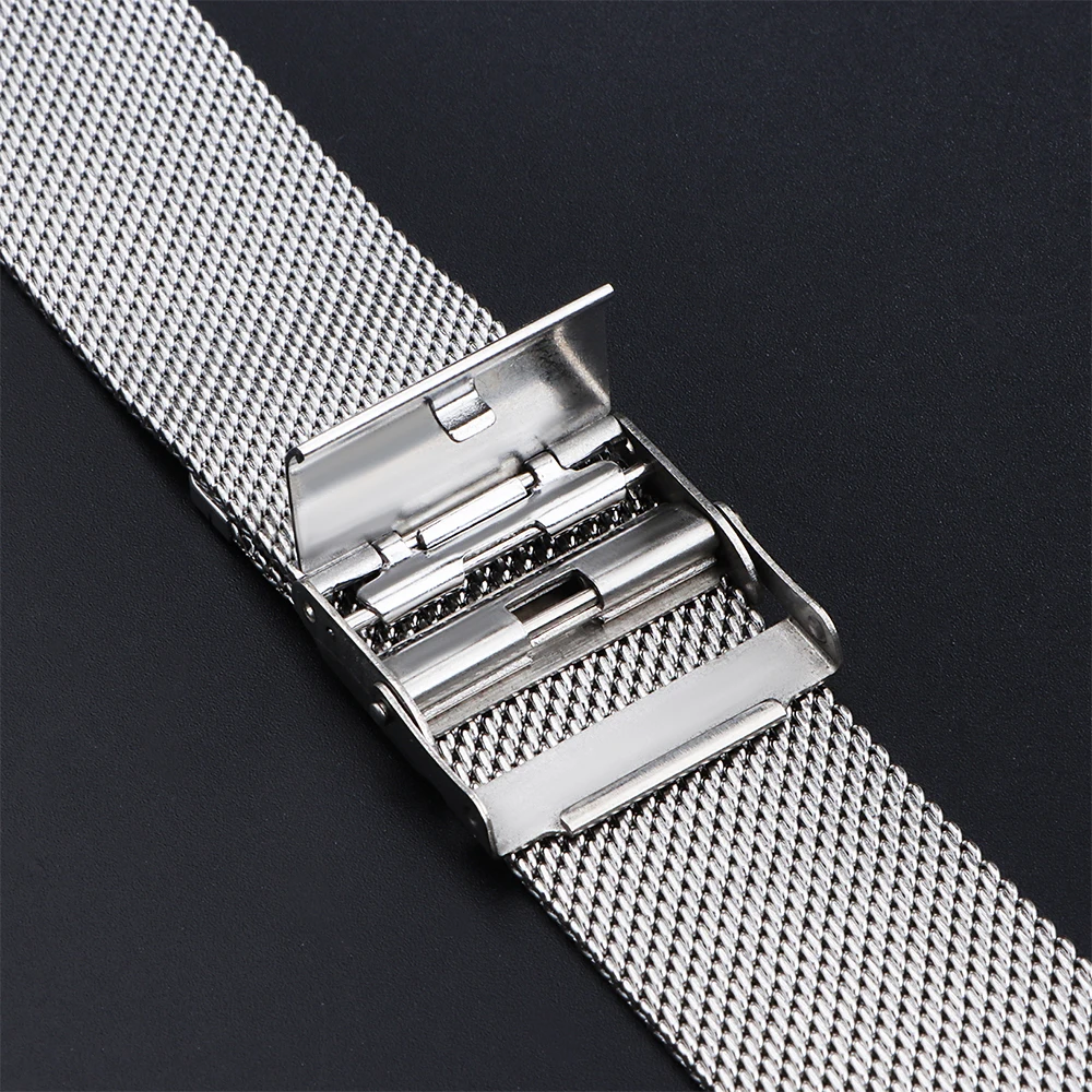Stainless Steel Woven Mesh Watch Band Bracelet - Universal Replacement Strap