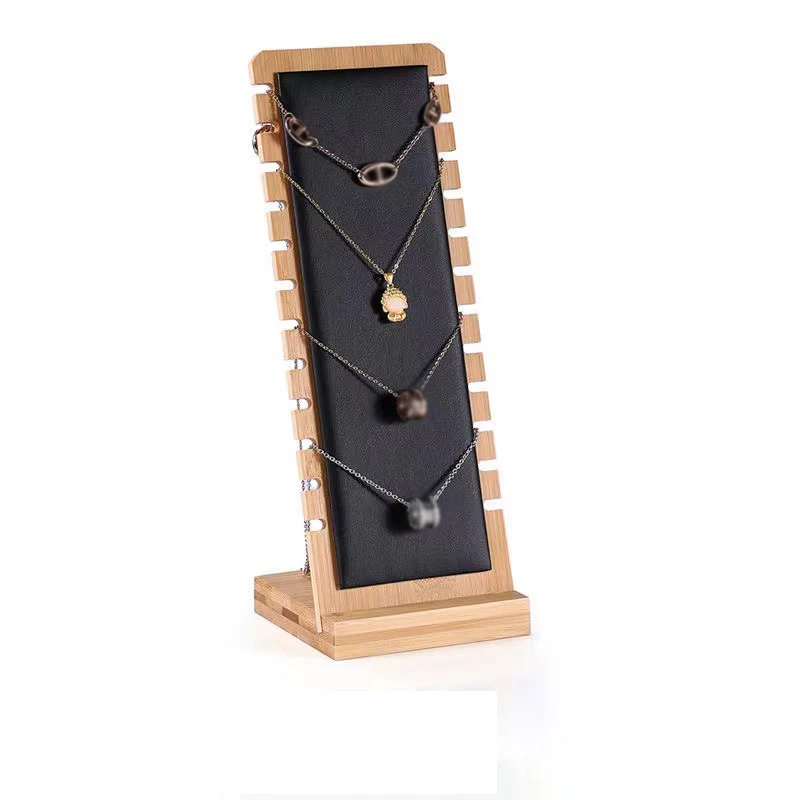 Elegant Solid Bamboo Jewelry Display Stand - Necklace and Pendant Organizer