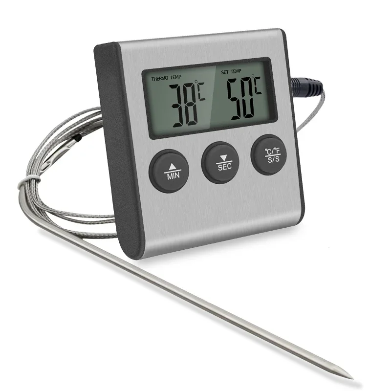 Haushaltsthermometer Elektronisches digitales Lebensmittelthermometer  Schwarz (-50℃～300℃)