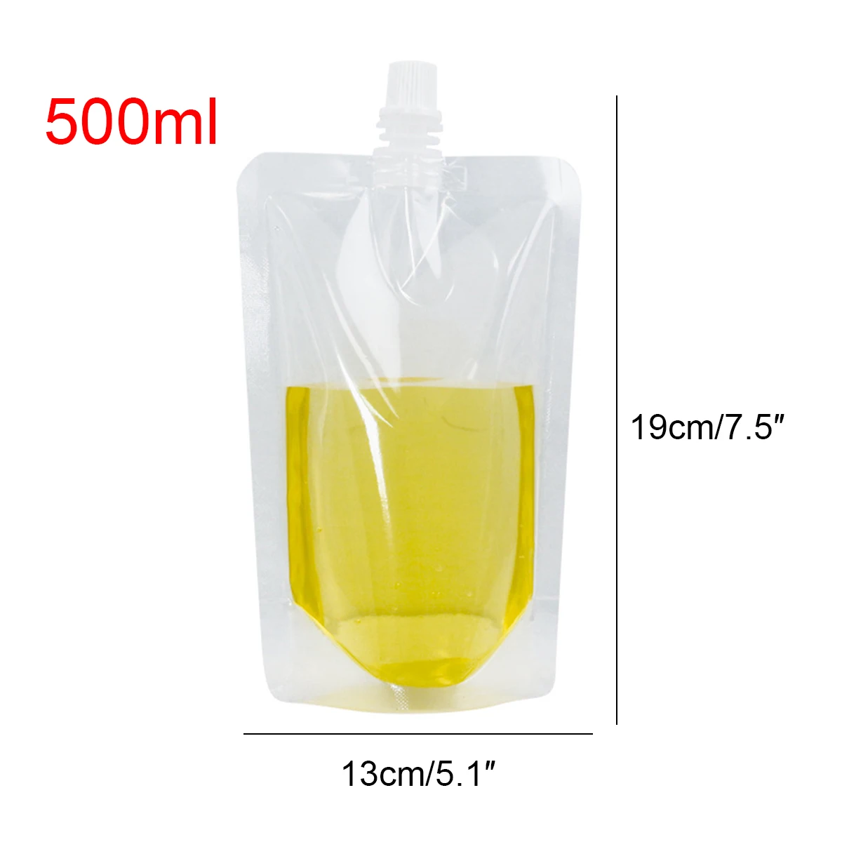 

10pcs 500ml Disposable Soup Soya Milk Juice Drinks Takeaway Liquid Bags Transparent Stand-up Nozzle Bags