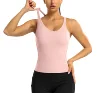 Anfilia Women Sports Tank Tops Slim Fit with Padded Solid U Neck Racerback High Elastic Running Yoga Cycling Tops 2