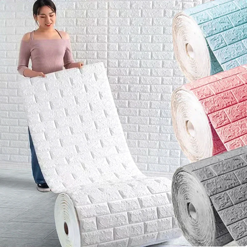 

3D наклейки на обои, рулон панели, белая мягкая пена, кирпич, мрамор, скала, булыжник, сделай сам, стена, Декор для дома, комнаты, защита
