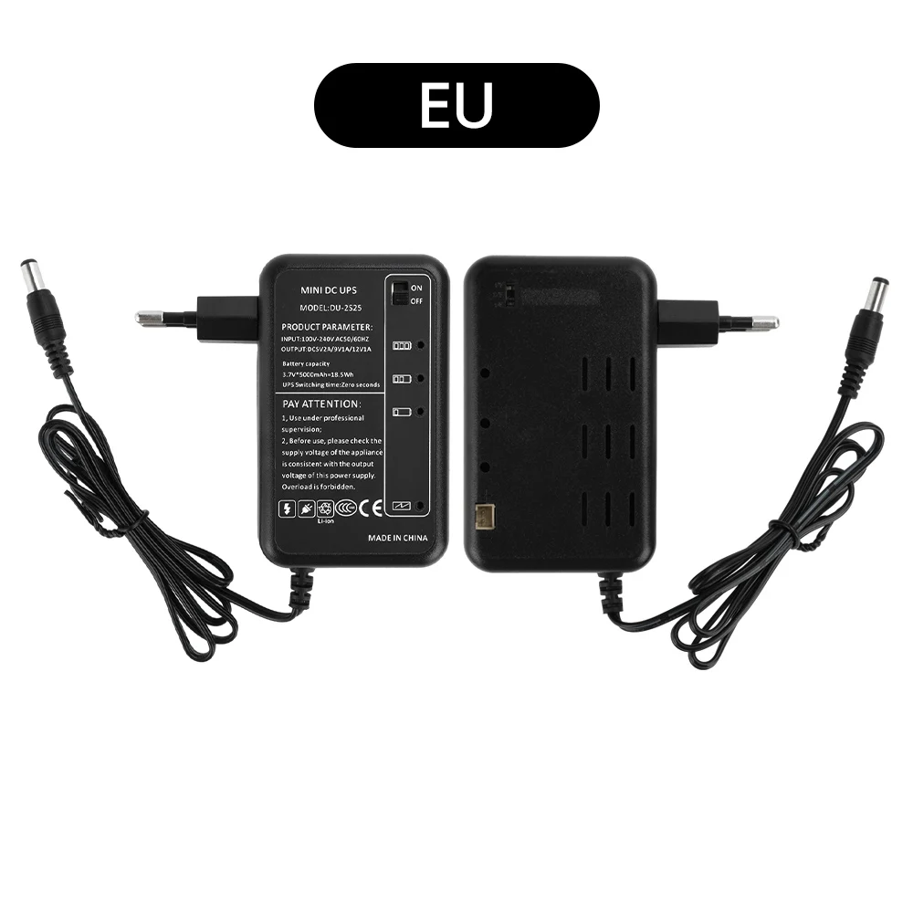 AC 100-240V から DC 5V-12V への変換、ルーター、光ファイバーカメラ対応、DC UPS リチウムイオン電源 5000mAh UPS バックアップ電源アダプター