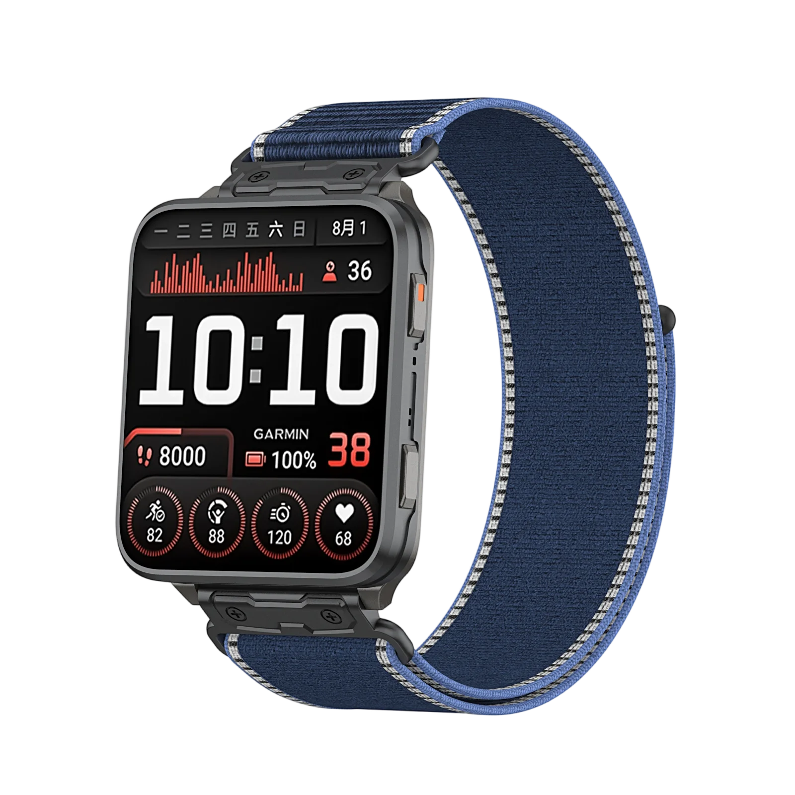 Premium Secure-Fit 24mm Nylon Strap with Metal Connector - Breathable & Durable Replacement Band