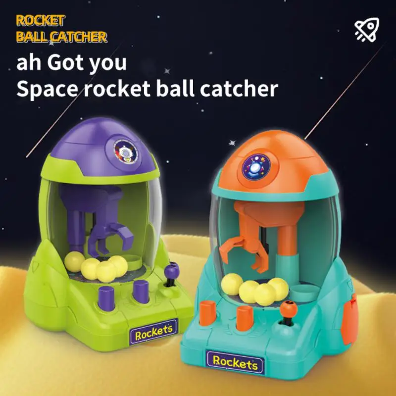 Baby Mini Ball Catcher Space Rocket Shape Without Burrs Plastic No Power Supply Children Toys Candy Clamping Machine Creative 5