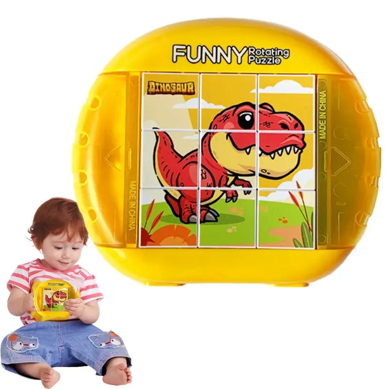 

Handheld Puzzle Game Handheld Fidget Toy Fine Motor Skills Development Dinosaur Puzzle 4 Sides Pattern Small Educational Toy For