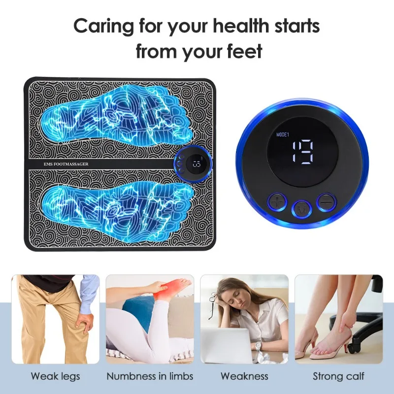Electric EMS foot massage pad Electric muscle stimulation Foot Massager USB charging Portable folding massage pad