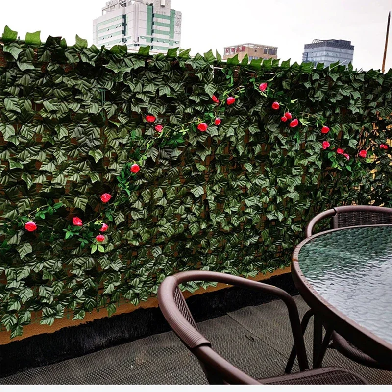 Pannelli di recinzione in foglia artificiale siepe finta recinzione per la  Privacy schermo verde per giardino all'aperto cortile terrazza Patio  balcone decorazioni - AliExpress