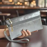 Korean Fashion Women's Long Wallet Classic Wallet With Wristband Large Capacity Mobile Phone Bag Ladies Purse Clutch Bag - Image 2