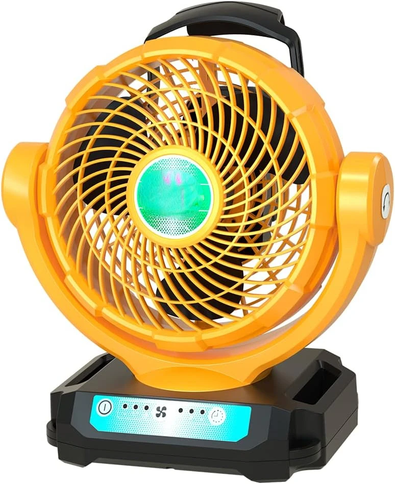 

Fan Compatible with DEWALT 20V Fan, Cordless Jobsite Fan High Velocity Fan with AC Cord Quiet Brushless Motor Fan 3-Speed Adjust