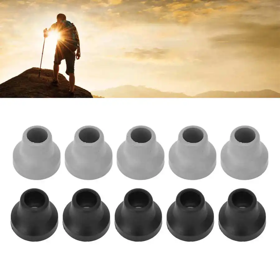 Rubber Antiskid Walking Stick Crutch Cane Bottom Pads Cane Cap Cover Protector Climbing Hiking Pole Tip 5pcs walking cane walking stick attachment crutch accessory kit