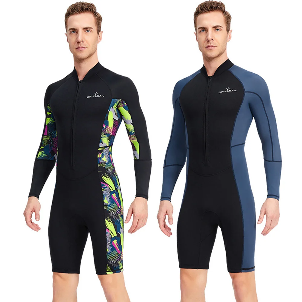 1.5MM One-piece Long-sleeved Wetsuit Outdoor UV Protection Front Zipper ...