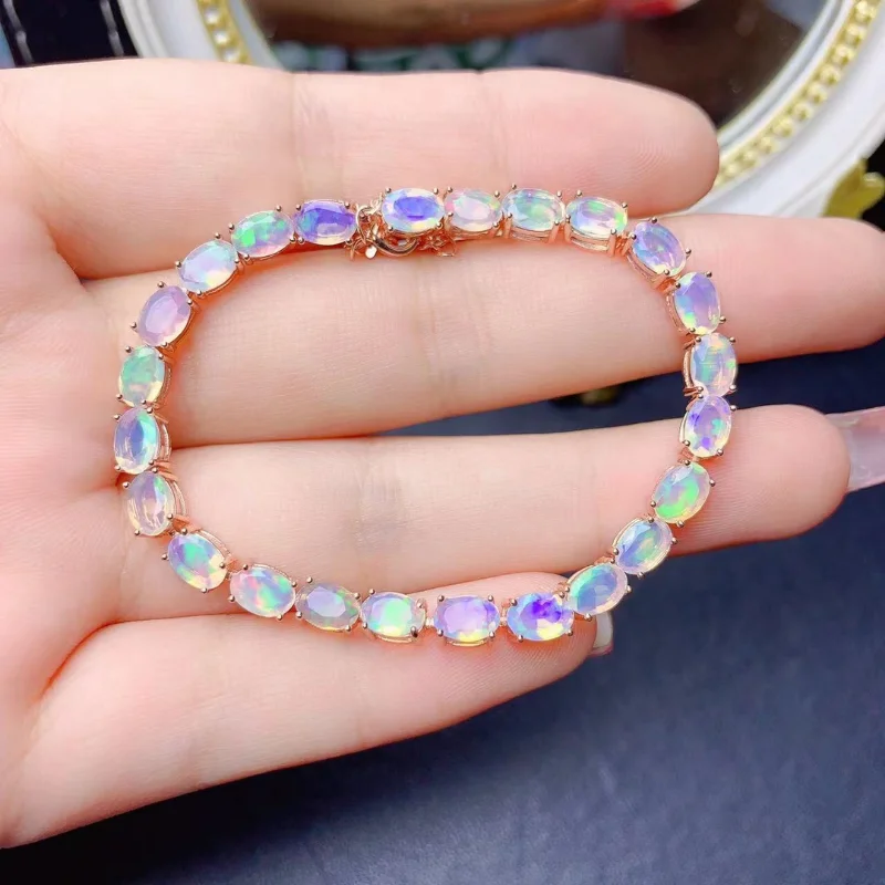 Natural Opal Bracelet Silver925. - Shop roseandmarry Bracelets - Pinkoi